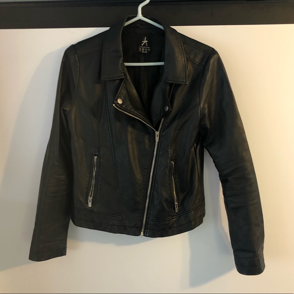 Black faux leather jacket